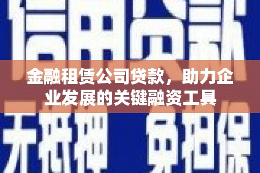 爱民金融租赁公司贷款，助力企业发展的关键融资工具
