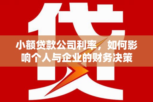 爱民小额贷款公司利率，如何影响个人与企业的财务决策