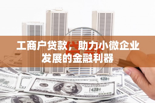 爱民工商户贷款，助力小微企业发展的金融利器